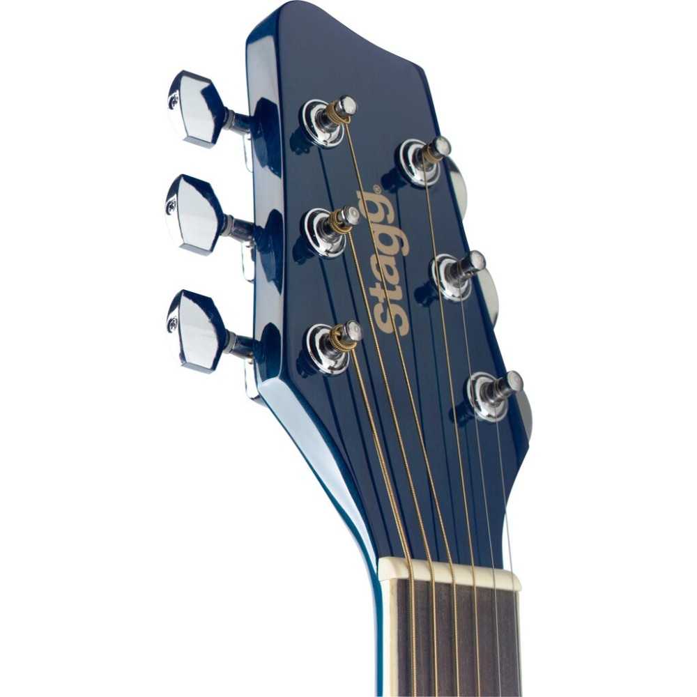 Guitarra Electroacustica Stagg Con Corte-Eq 5 Con Afinador-Color Azul