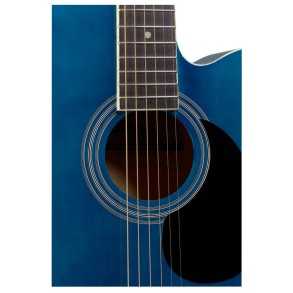 Guitarra Electroacustica Stagg Con Corte-Eq 5 Con Afinador-Color Azul