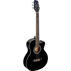 Guitarra Electroacustica Stagg Con Corte-Eq 5 Con Afinador-Color Negro