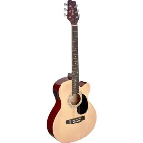 Guitarra Electroacustica Stagg Con Corte-Eq 5 Con Afinador-Color Natural