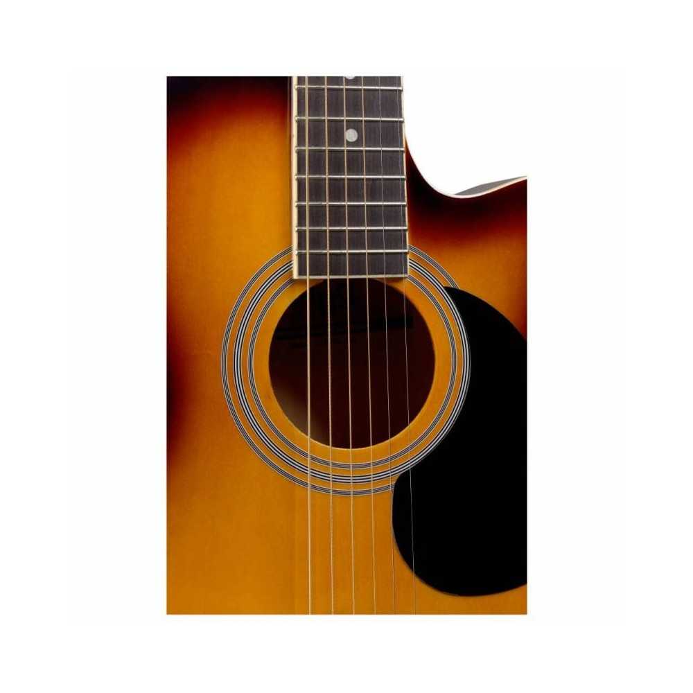 Guitarra Electroacustica Stagg Con Corte-Eq 5 Con Afinador-Color Sunburst