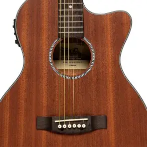 Guitarra Electroacustica Stagg Caoba Con Corte-Eq 5 Con Afinador- Color Natural