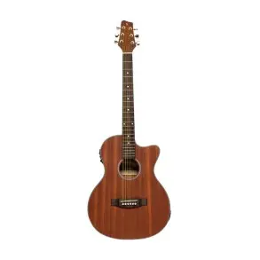Guitarra Electroacustica Stagg Caoba Con Corte-Eq 5 Con Afinador- Color Natural