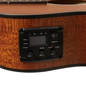 Guitarra Electroacustica Stagg Caoba Con Corte-Eq 5 Con Afinador- Color Natural