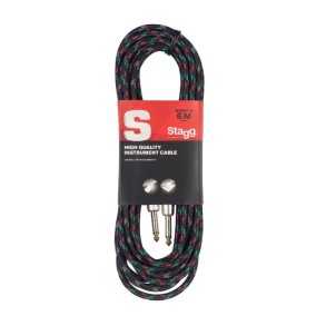 Cable Stagg De Tela Plug-Plug 6Mts Color Negro