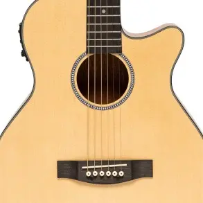 Guitarra Electroacustica Stagg Pino Con Corte-Eq 5 Con Afinador- Color Natural