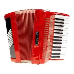 Acordeon a Piano 30 teclas 48 Bajos Con Correa Funda Acolchada Deluxe Roja