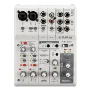 Mixer Yamaha AG06MK2W Streaming 2 Canales USB