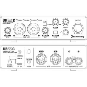 Placa de Audio Steinberg UR22CGN 2 Entradas Verde