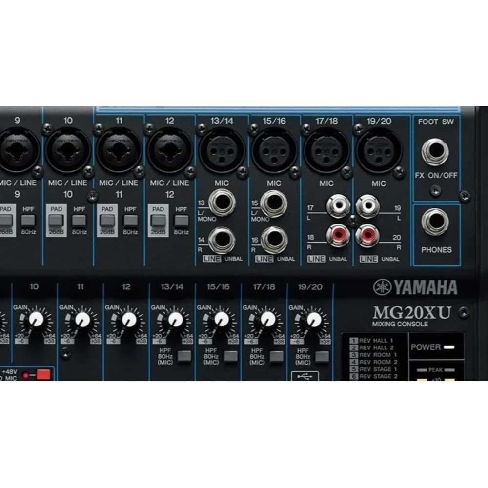 Mixer 20 Canales Yamaha MG20XU con USB y Efectos