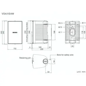 Bafles Yamaha VS4W Interior Exterior 15w 70-100v Par
