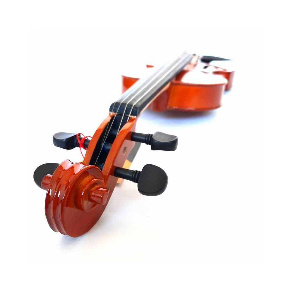 Violin 4/4 Tapa Maciza con Estuche y Accesorios Color Marron