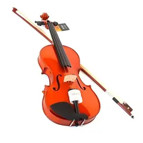 Violin 4/4 Tapa Maciza con Estuche y Accesorios Color Marron