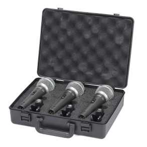 Pack de 3 Micrófonos Dinámicos Samson Q-6CL3P com Estuche