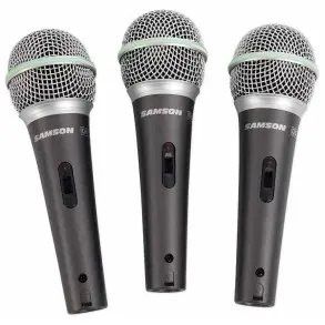 Pack de 3 Micrófonos Dinámicos Samson Q-6CL3P com Estuche