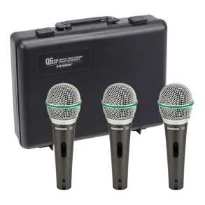 Pack de 3 Micrófonos Dinámicos Samson Q-6CL3P com Estuche