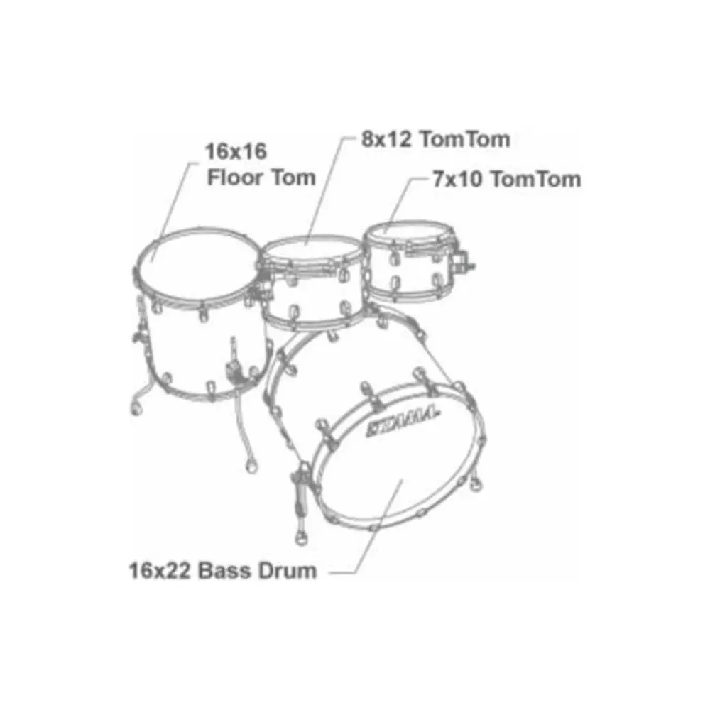 Bateria Tama Starclassic Maple 4 Cuerpos Bombo 22 Turquoise