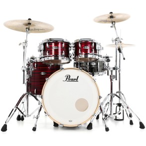 Bateria Pearl Master Pure 4 Cuerpos Bombo 22 Maple Red Swirl