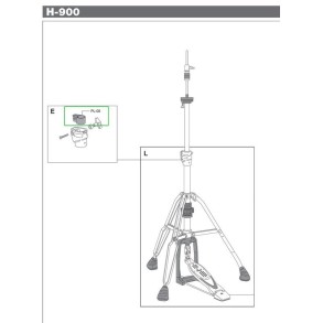 Buje para la parte inferior de soporte linea 900 Pearl PL-008 H