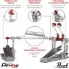 Doble Pedal De Bombo Pearl Demon Drive XR Con Transmisión Directa Power Shifter