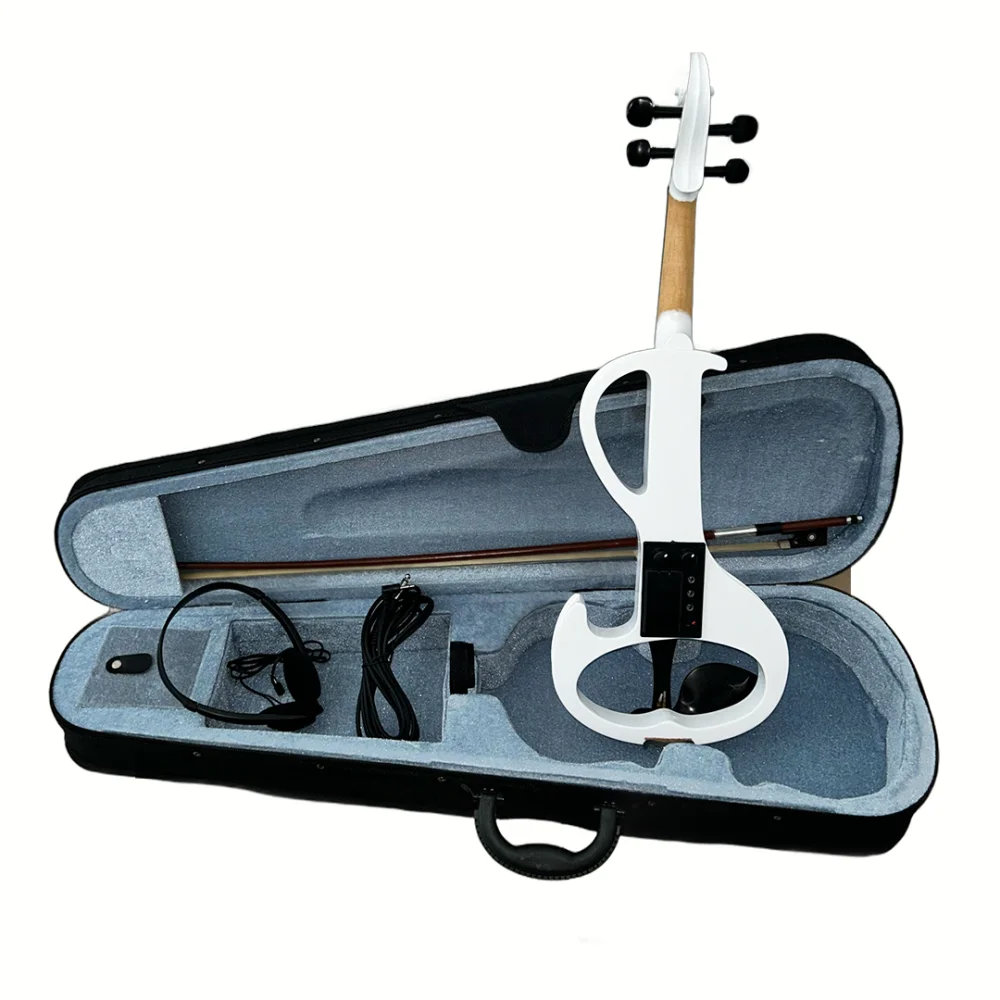 Violin Electrico con Arco, Funda y Auriculares STRADELLA MEV1502WH