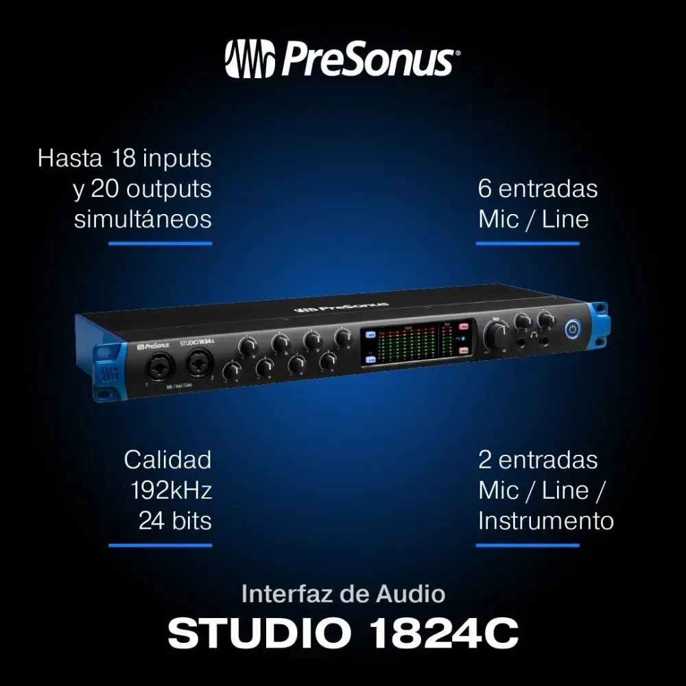 Interfaz De Audio Presonus Studio 1824c Rackmount 18 Inputs