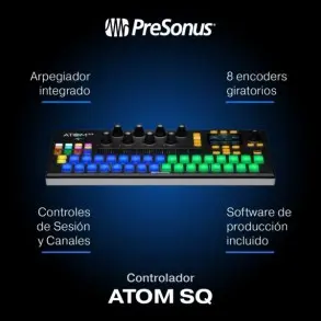 Controlador Midi Presonus Atom Sq Arpegiador 32 Pads Encoder