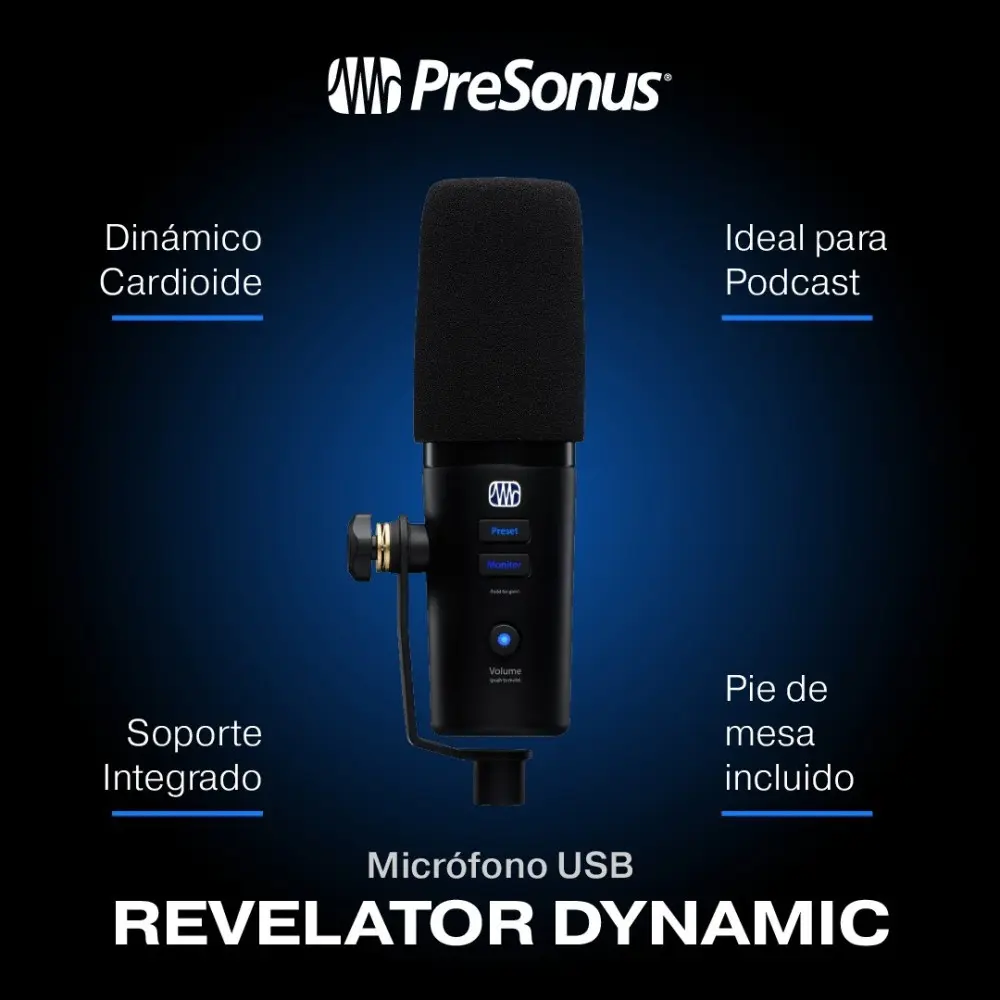 Micrófono Presonus Revelator Dynamic Usb Cardioide Podcast
