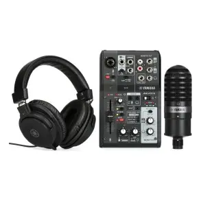 Pack Live Streaming Yamaha AG03MK2BLSPK Mixer Microfono Auriculares