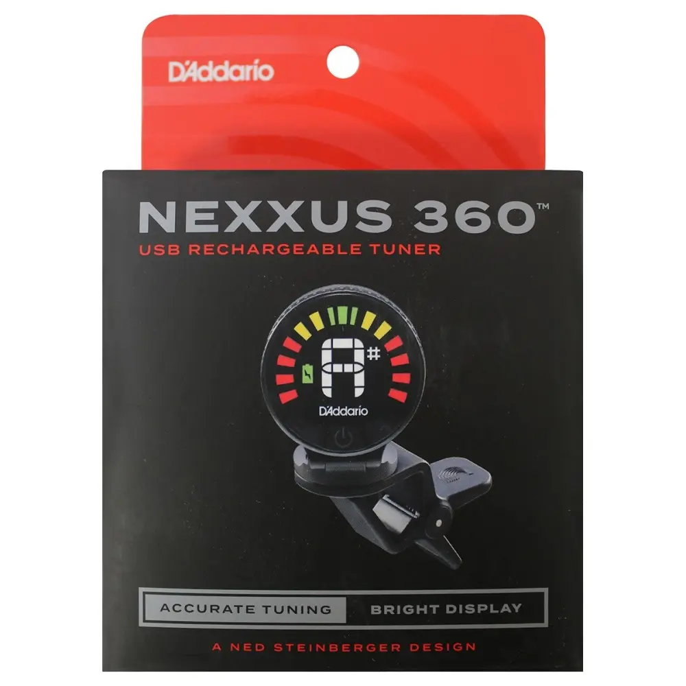 Afinador Cromatico Recargable DADDARIO NEXXUS 360 Redondo con cable USB