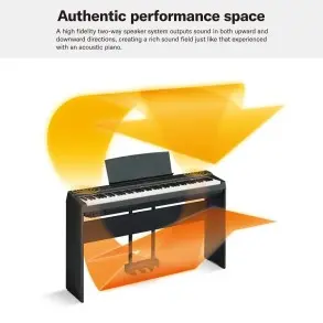 Piano Digital Yamaha P125A B 88 Teclas pesadas 24 Sonidos color negro