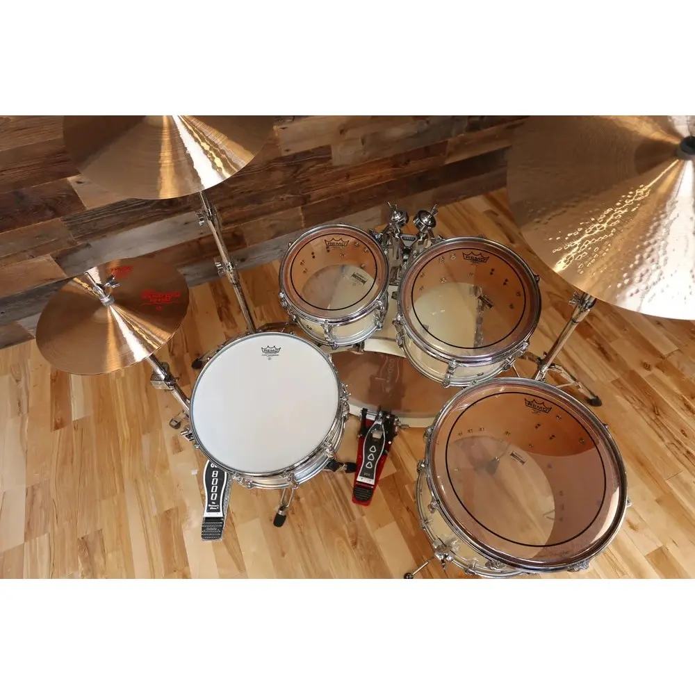 Set 5 parches Remo Pinstripe Clear 10"-12"-16" + Bombo Powerstroke3 22" + Ambassador Coated 14"