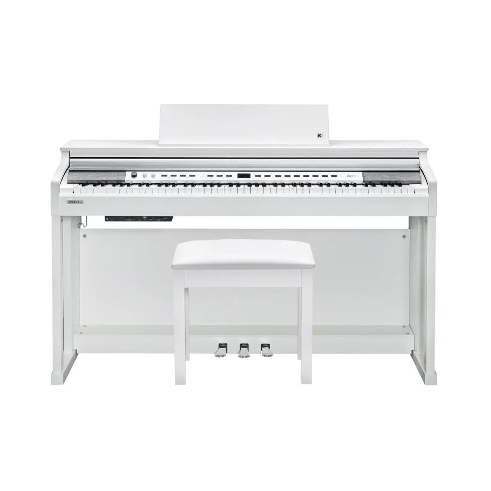 Piano Digital Kurzweil CUP P1 Color Blanco Con Bluetooth + Mueble + Banqueta