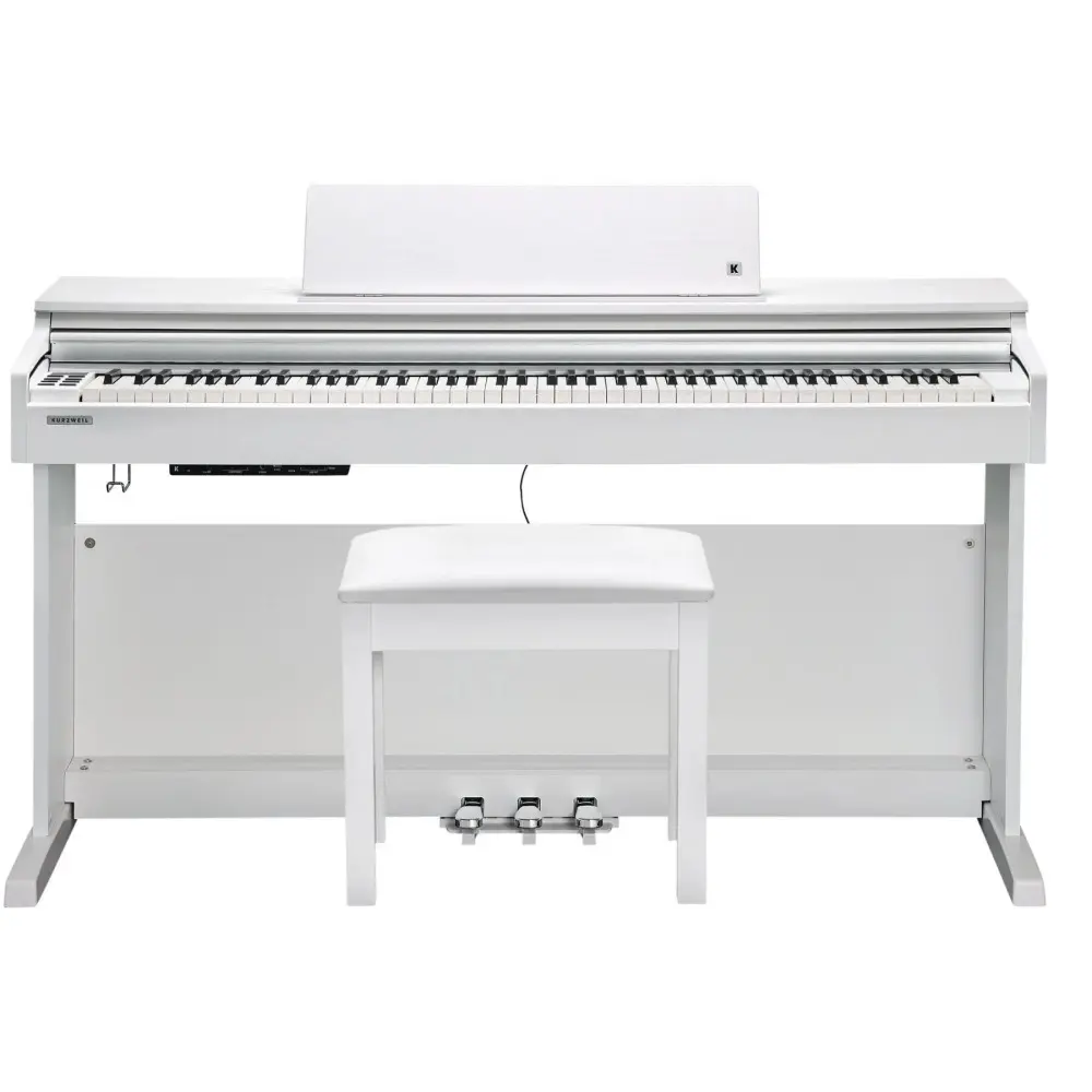 Piano Digital Kurzweil CUP M1 Color Blanco Con Bluetooth + Mueble + Banqueta