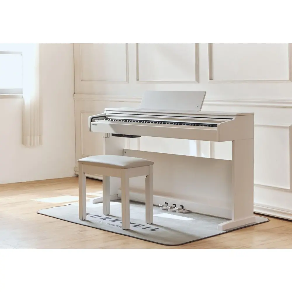 Piano Digital Kurzweil CUP M1 Color Blanco Con Bluetooth + Mueble + Banqueta