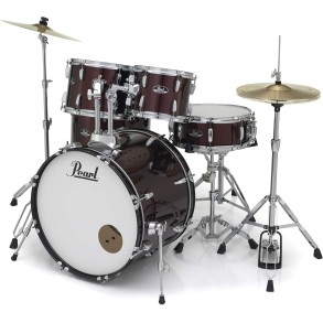Bateria Pearl Roadshow 5 Cuerpos Bombo 22 Fierros + Platillos Red Wine