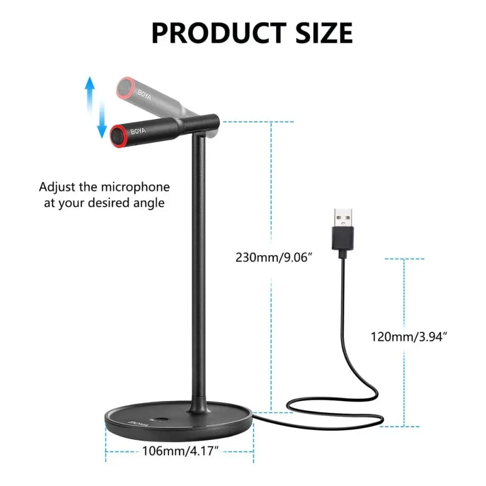 Microfono Boya By-cm1 Usb Cardiodie Con Cancelacion De Ruido