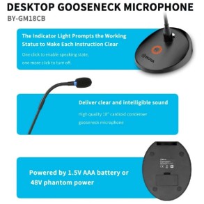 Microfono Boya By-gm18cb Cuello De Ganso Condenser Podio Xlr Oficinas