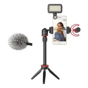 Microfono Boya By-vg350 Kit Streaming Vlog Tripode + Luz Led