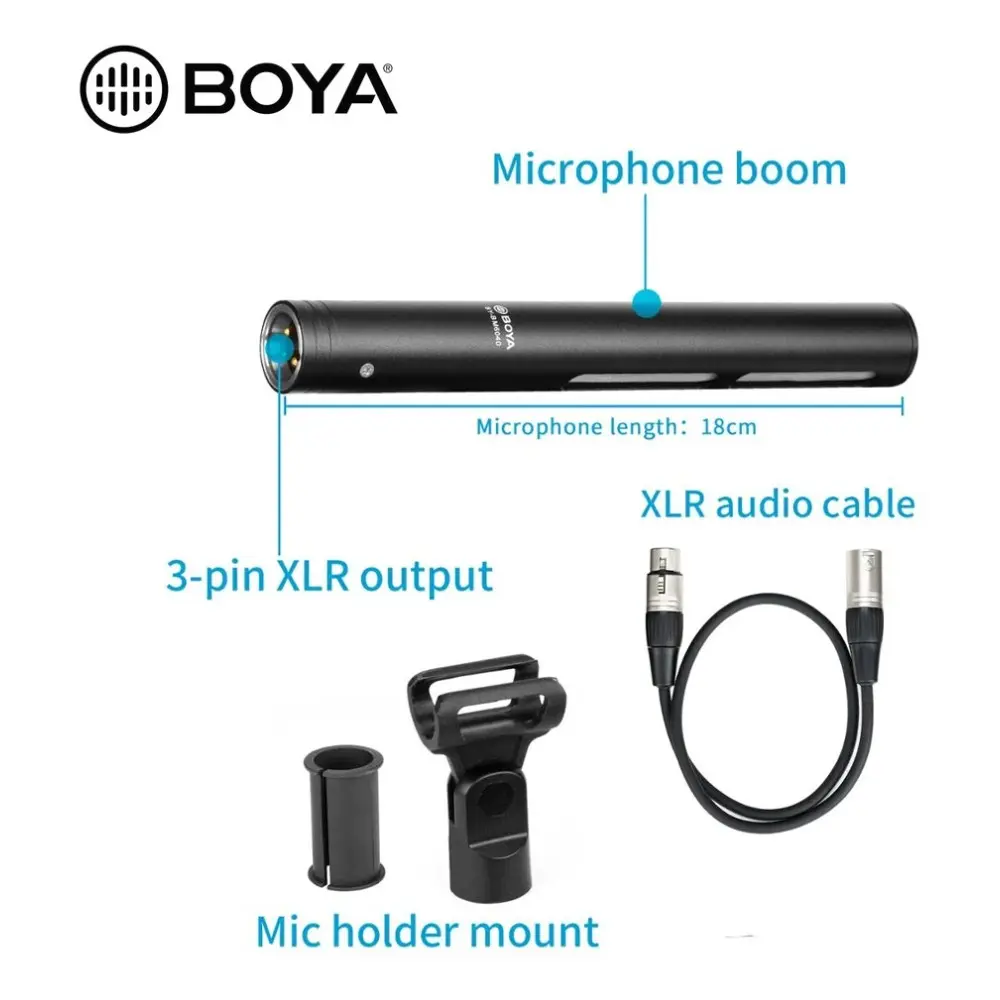 Microfono Boya By-bm6040 Boom Shotgun Corto Cardiode