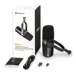 Micrófono Relacart Pm2 Podcast Dinámico Xlr Usb Tipo Mv7