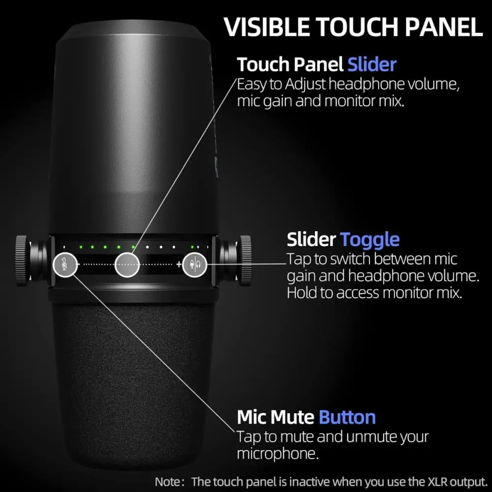 Micrófono Relacart Pm2 Podcast Dinámico Xlr Usb Tipo Mv7