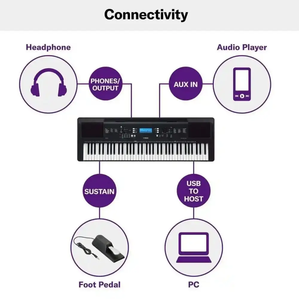 Teclado Yamaha PSR-EW310 76 Teclas 6 Octavas Sensitivo