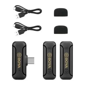 Pack Boya Microfono Inalambrico Doble USB Celulares WM3T2