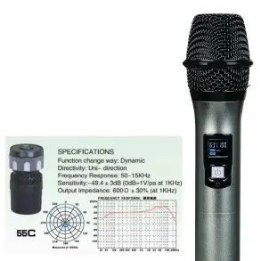 Sistema Inalámbrico Doble Microfono UHF Ross FU-630 Rackeable