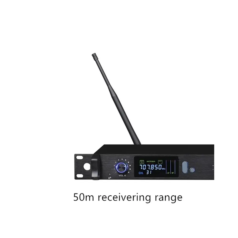 Sistema Inalámbrico Doble Microfono UHF Ross FU-630 Rackeable