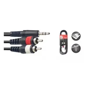 Cable RCA Miniplug 3 Metros Stagg Syc3mpsb2cm