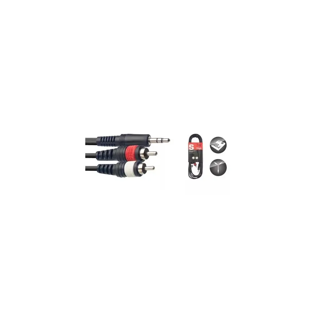 Cable RCA Miniplug 3 Metros Stagg Syc3mpsb2cm