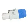 Conector powercon a cable c/ traba (Blanca)