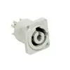 Conector powercon macho p/ chasis BLANCO (Cuadrado)